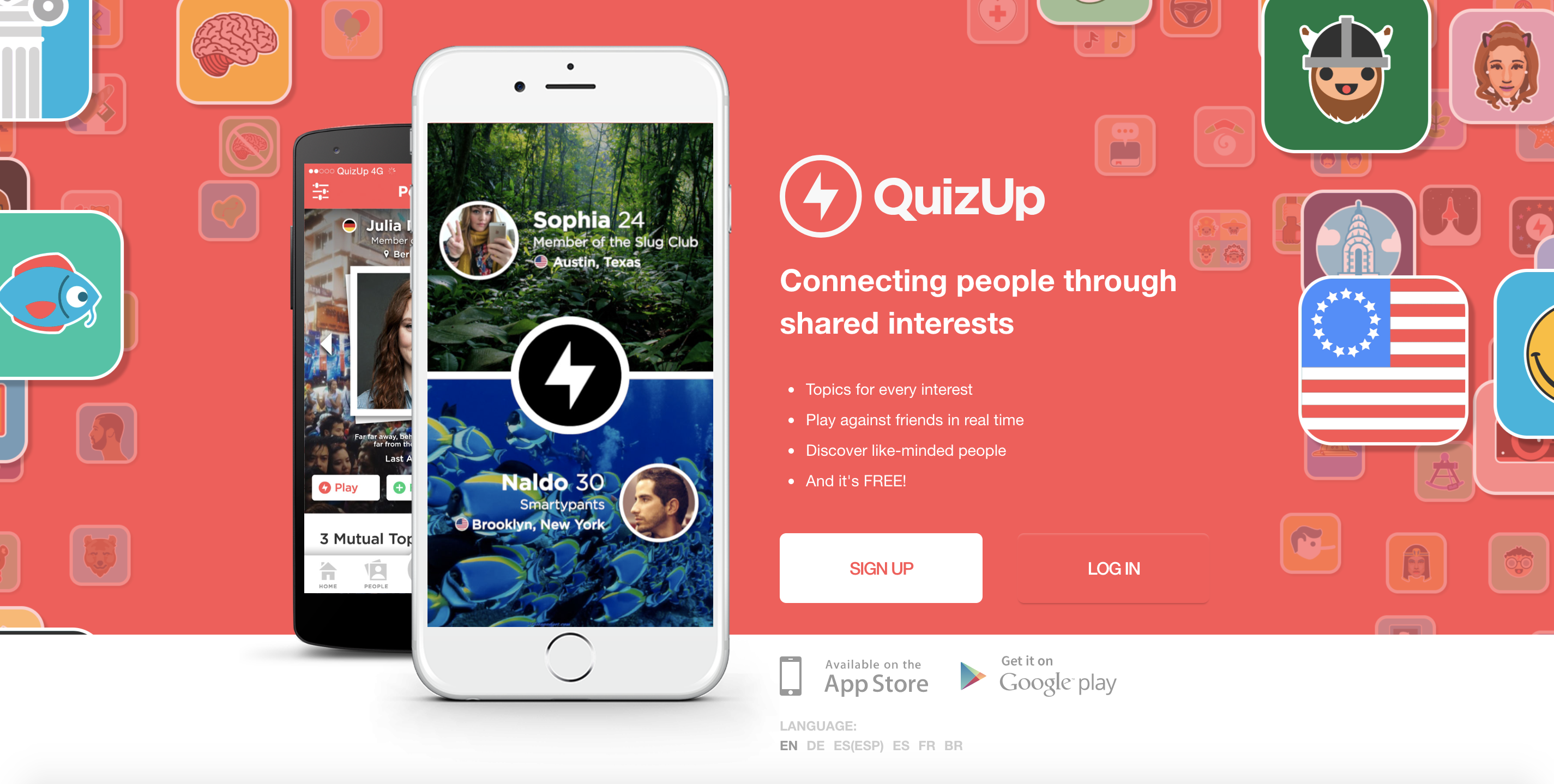 QuizUp Landing page