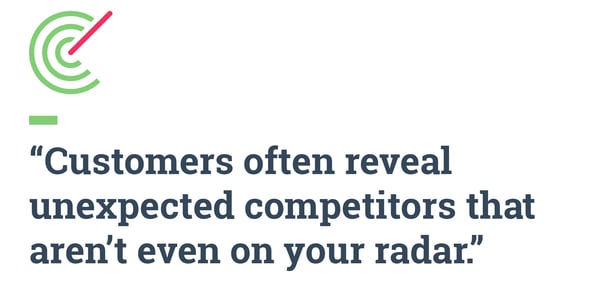 "Customers often reveal unexpected competitors that aren't even on your radar" Competitor Analysis. Hurree. 