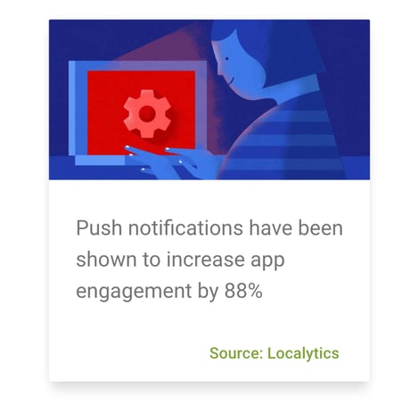 Statistic: Push notifications have been shown to increase app engagement by 88%