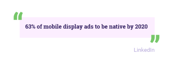 63% of mobile display ads to be native by 202  Hurree. Our Predicted Digital Marketing Trends 2019