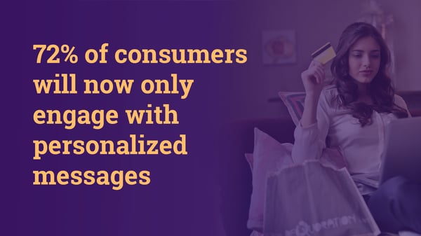 72% of consumers will now only engage with personalized messages, personalization, market segmentation strategy