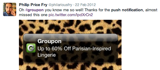 Personalized push notification bad example