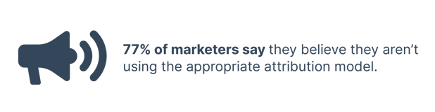 image showing statistic on marketers not using appropriate attribution model