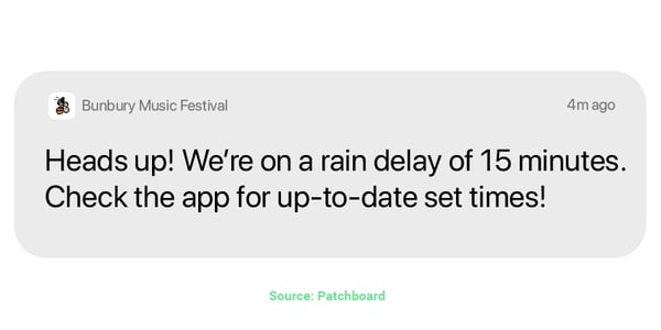 Push Notification. Music Festival. 