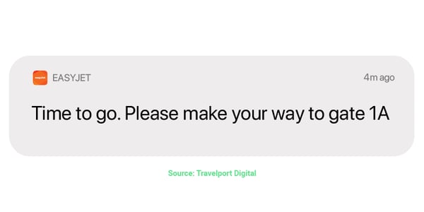 Easyjet push notification. Hurree. 